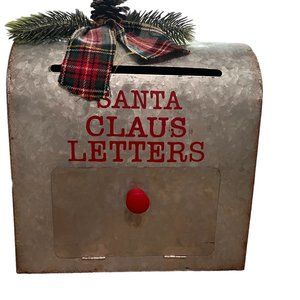 Metal Letters to Santa Mailbox with Slot at Top  Magnetic Opening Front